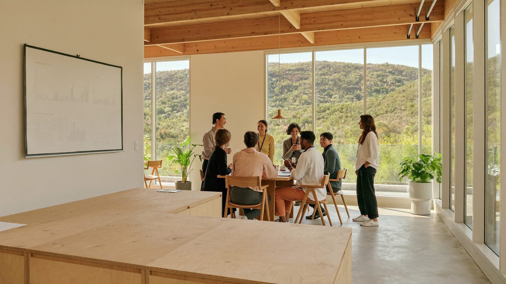 A New Zealand workplace team enjoying a healthy, positive environment